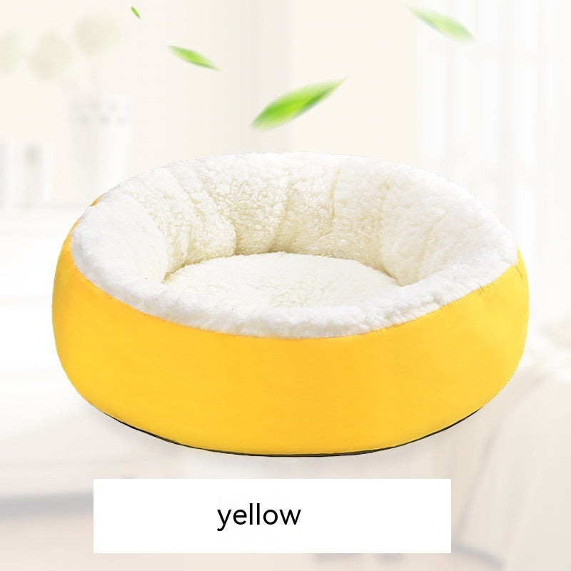 Comfortable Round Lamb Wool Warm Pet Bed