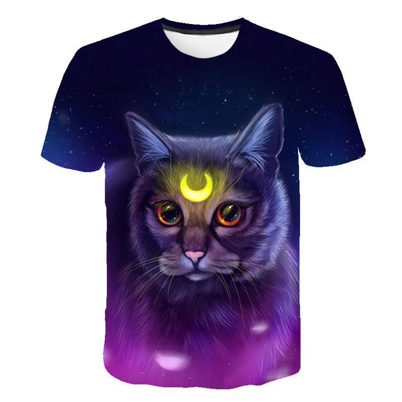 Men 3D Cat Wall Print Casual Harajuku Women T-Shirt Summer Short Sleeve O-neck Quality Tee Boys Clothes Top Female T Shirt