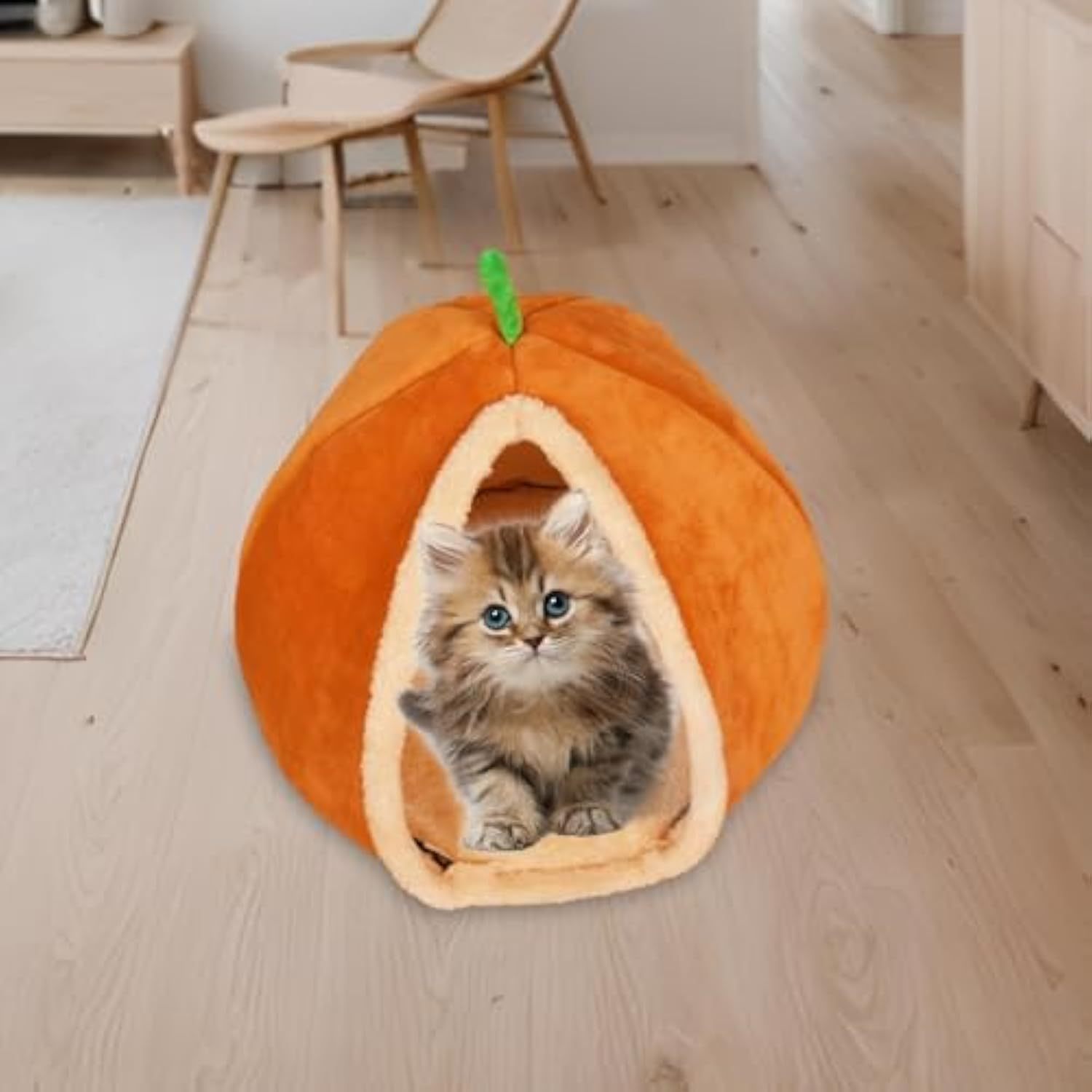 Cat House Dog Cat Bed Pumpkin Sleeping Cozy Snooze Furniture Semi Enclosed Pet Cat Nest Cat Bed Cave For Puppy Dog