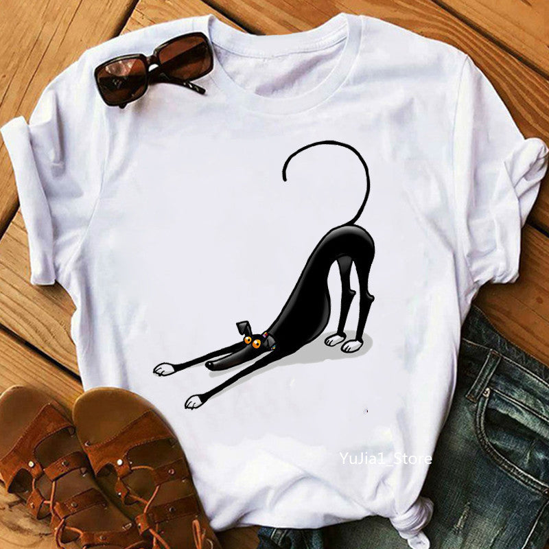 Cute Pet Dog Print Short-Sleeved T-Shirt Men And Women Trend