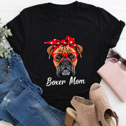 Cute Pet Mom Summer T-shirt European And American Round Neck Short Sleeve