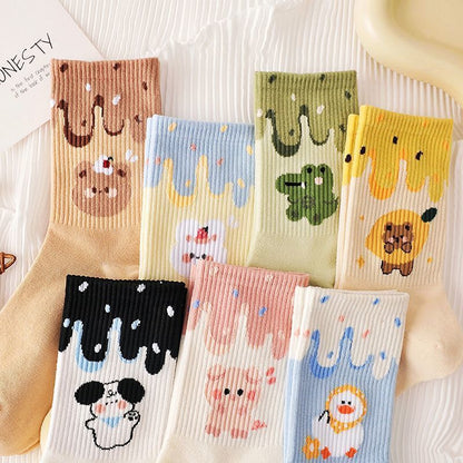 All-match Middle Tube Female Student Middle Tube Korean Style Sweet Cute Japanese Trendy Socks