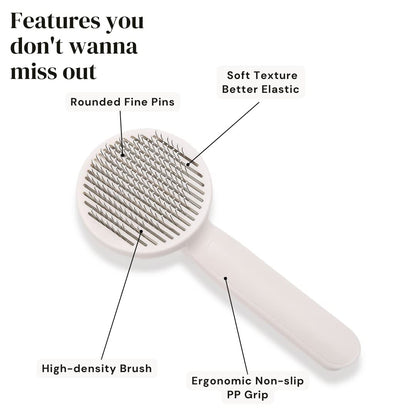 Dog Cat Grooming Brush Self Cleaning Slicker Brushes For Dogs Cats Pet Grooming Brush Tool Gently Removes Loose Undercoat Mats Tangled Hair Slicker Brush For Pet Massage-Self Cleaning