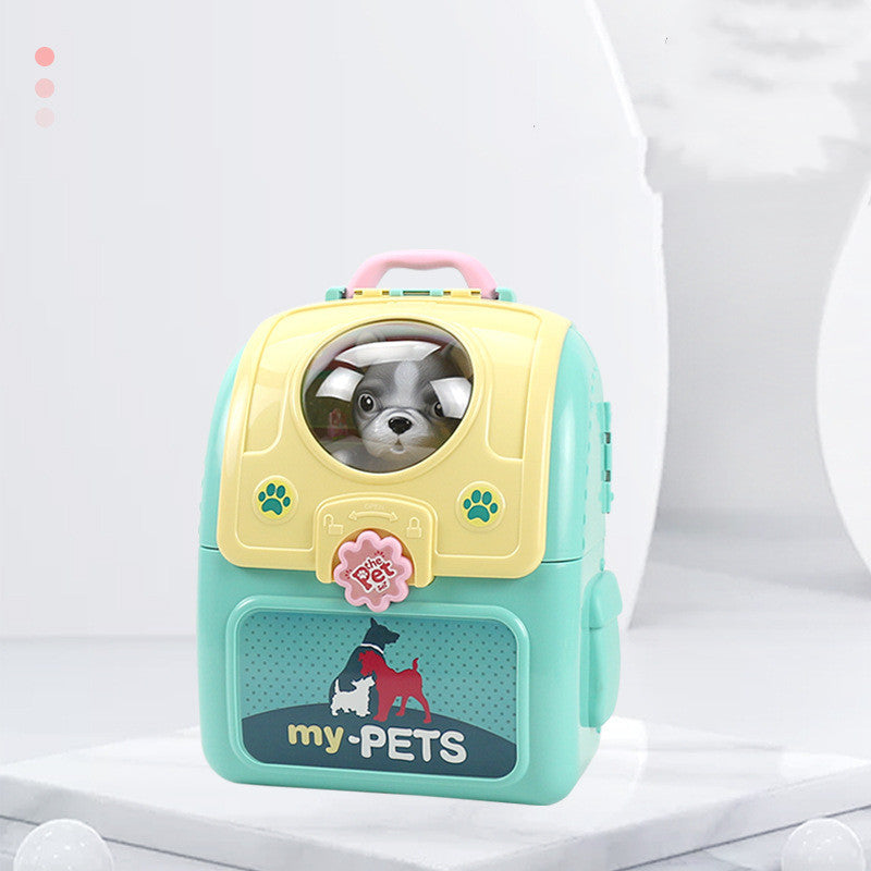 Simulation Pet Backpack Space Box Play House Toy Set Girl Pet Doll House Toy