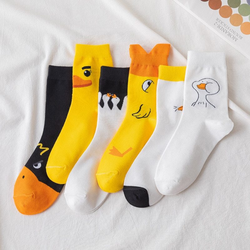 Cute duck cartoon japanese socks