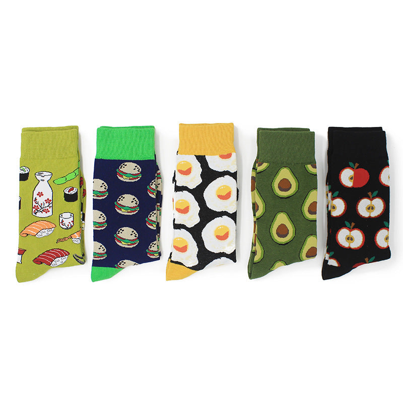 Food series couple socks creative cotton socks