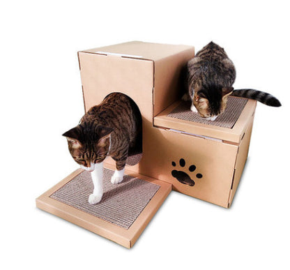 Cat House Double Ladder Cat Claw Disc Grinding Disc Free Catnip Toys