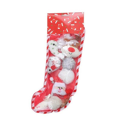 Christmas stocking bells plush mouse funny cat stick pet cat toy