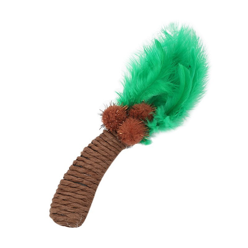 Cat toy paper rope green cactus