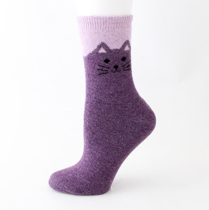 Cartoon Cotton Socks Wild Warm Thick Winter Wool