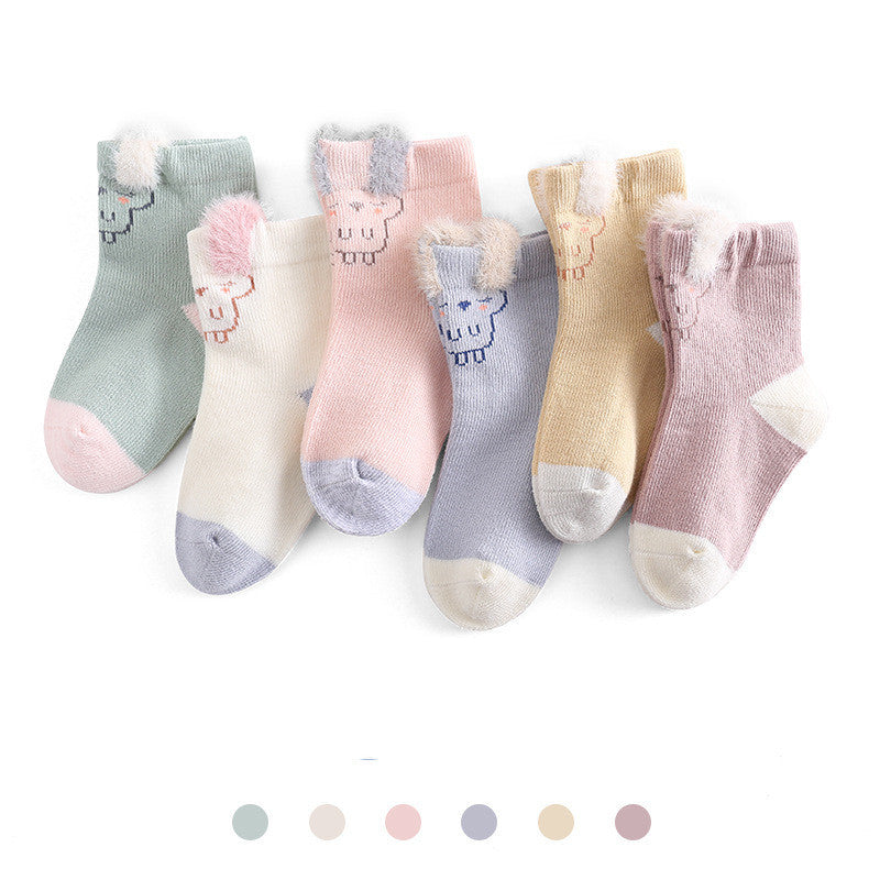 Cartoon Animal Plush Cotton Baby Socks