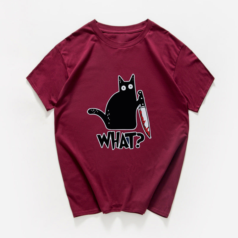 Cat knives print T-shirt