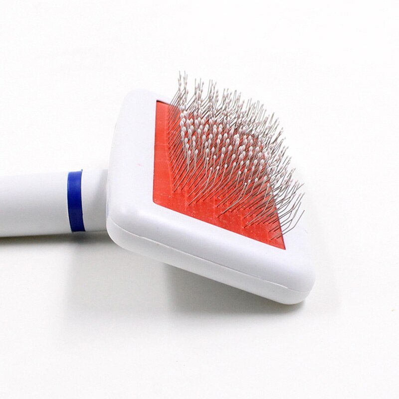 Fur Collar White Needle Comb Dog Grooming Comb With Protection Head Cat Dog Brush Brush Plastic Handle Airbag Needle Comb