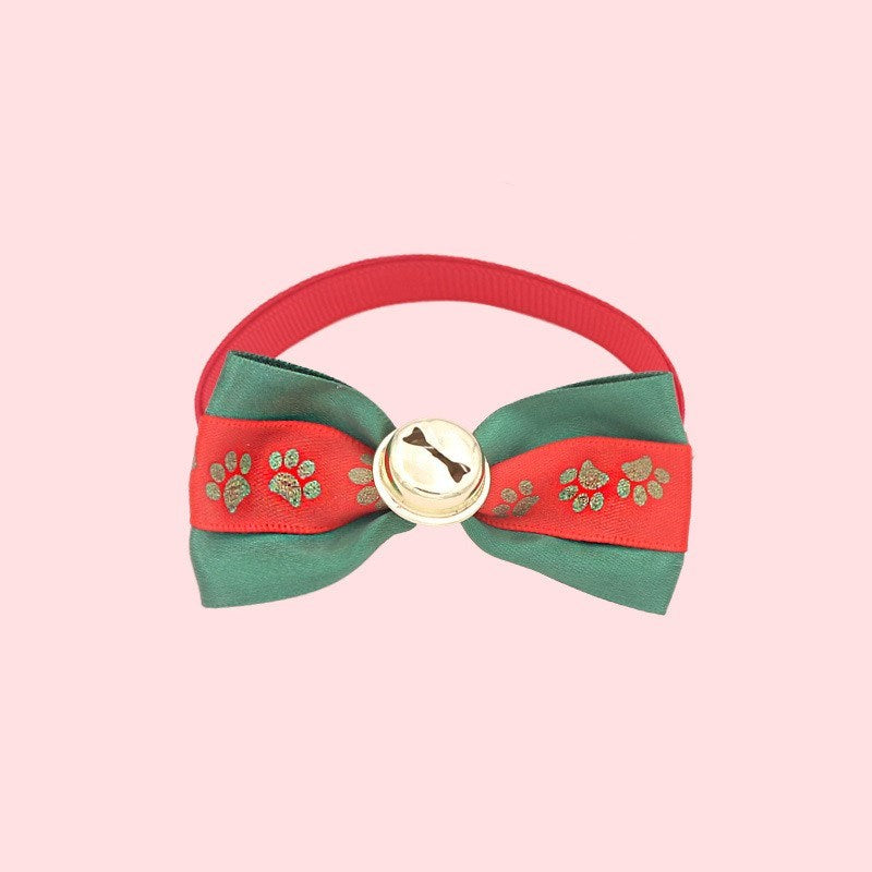 Christmas Adjustable Cat Dog Collar Holiday Cats Dog Bow Tie Pet Neck Strap Cat Dog Grooming Accessories Puppy Cat Necklace