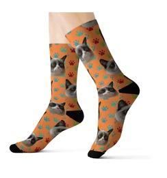 Pet head print socks