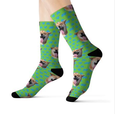 Pet head print socks