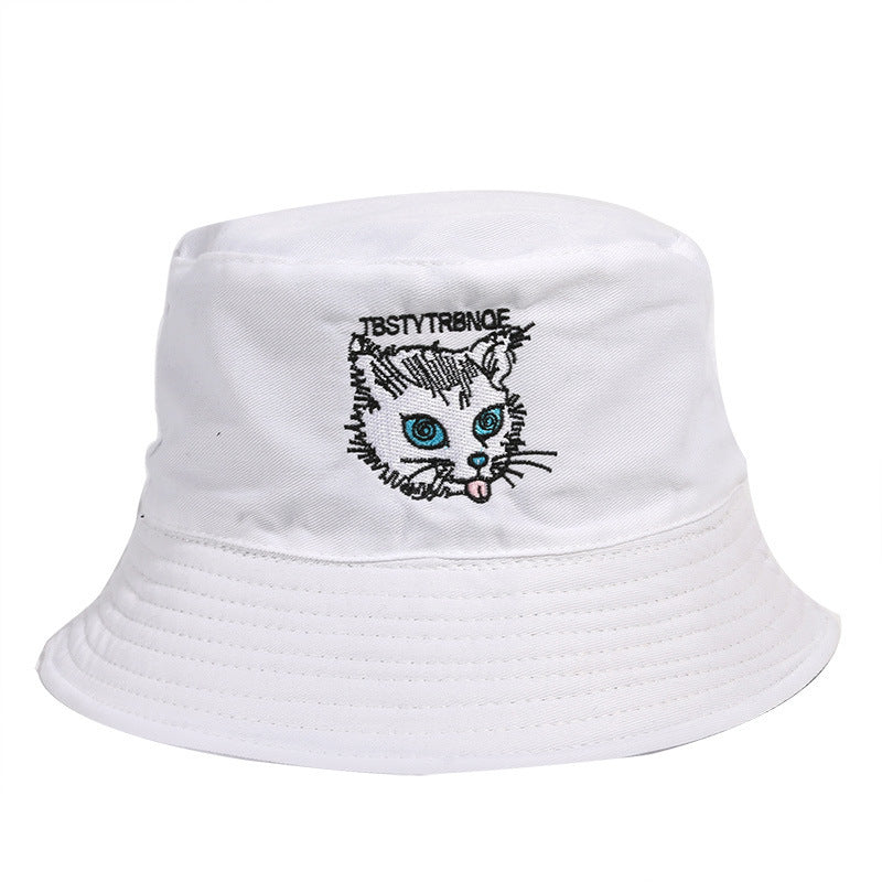 Cat print sun hat fisherman hat