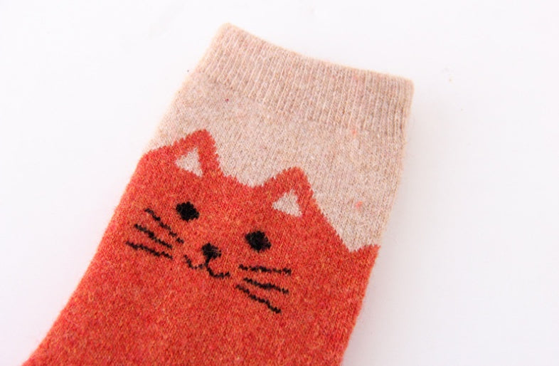 Cartoon Cotton Socks Wild Warm Thick Winter Wool