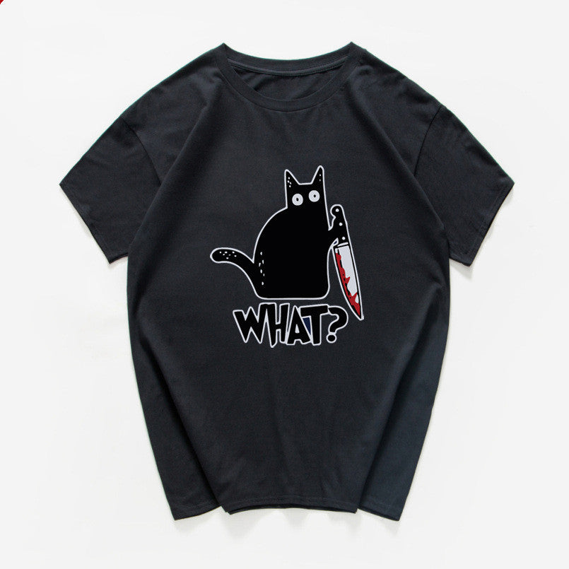 Cat knives print T-shirt