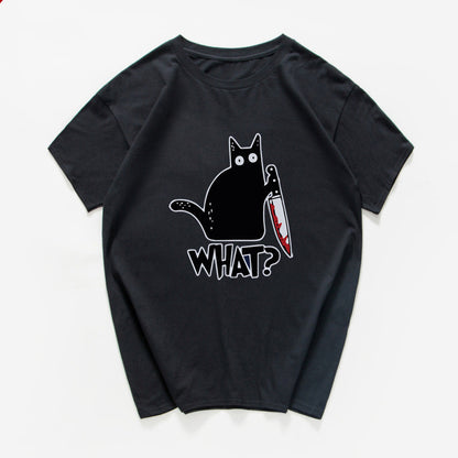 Cat knives print T-shirt