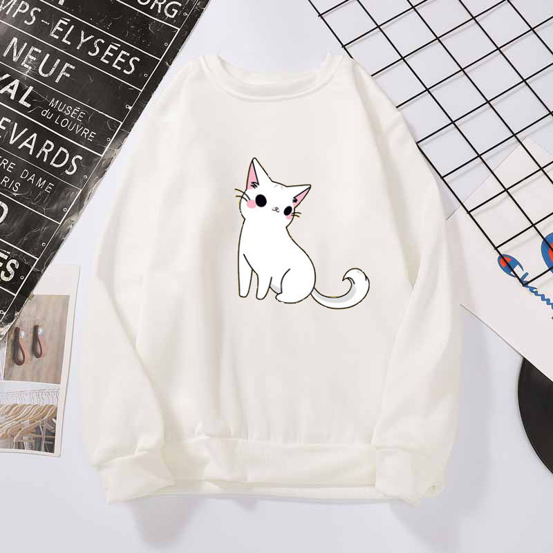 Printed cute cat hoodie