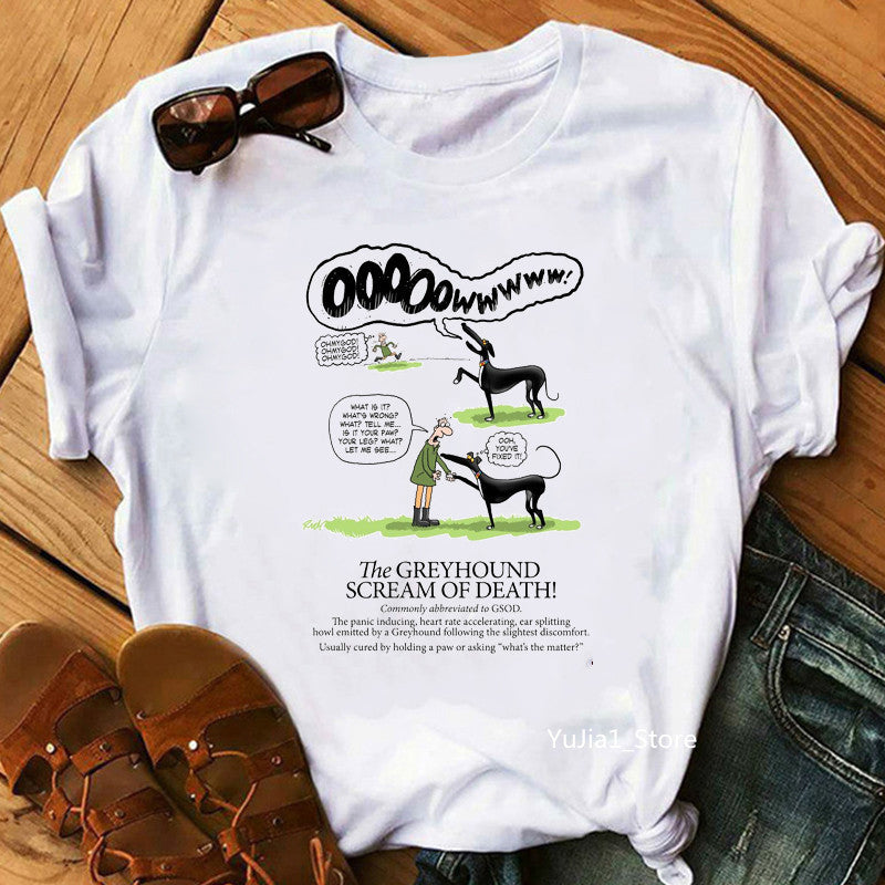 Cute Pet Dog Print Short-Sleeved T-Shirt Men And Women Trend