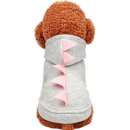 Dinosaur hooded sweater pet clothes