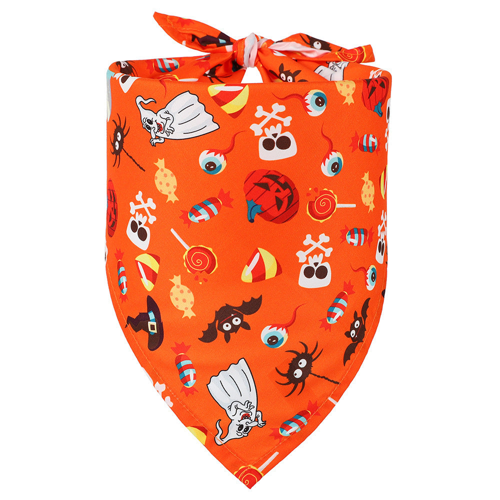 Pet Halloween Triangular Binder Dog Cat Skull Decoration Bib