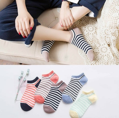 5 pair High Quality Cute Cat Striped Women Socks Creative Casual Cotton Funny Animal Socks for Woman