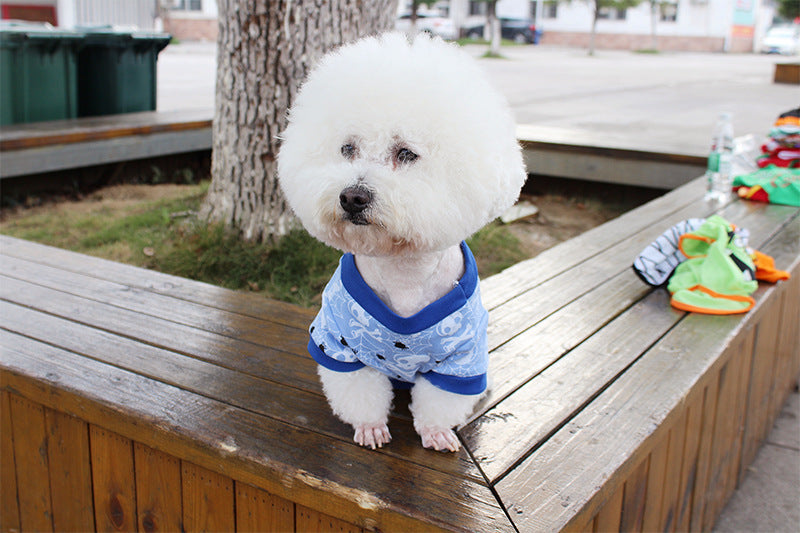 Dog clothes spring and summer clothes cartoon print T-shirt Teddy Bichon pet costume wholesale pet Halloween clothes