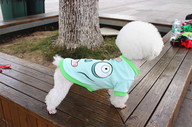 Dog clothes spring and summer clothes cartoon print T-shirt Teddy Bichon pet costume wholesale pet Halloween clothes