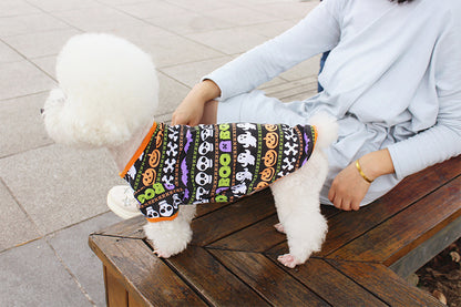 Dog clothes spring and summer clothes cartoon print T-shirt Teddy Bichon pet costume wholesale pet Halloween clothes