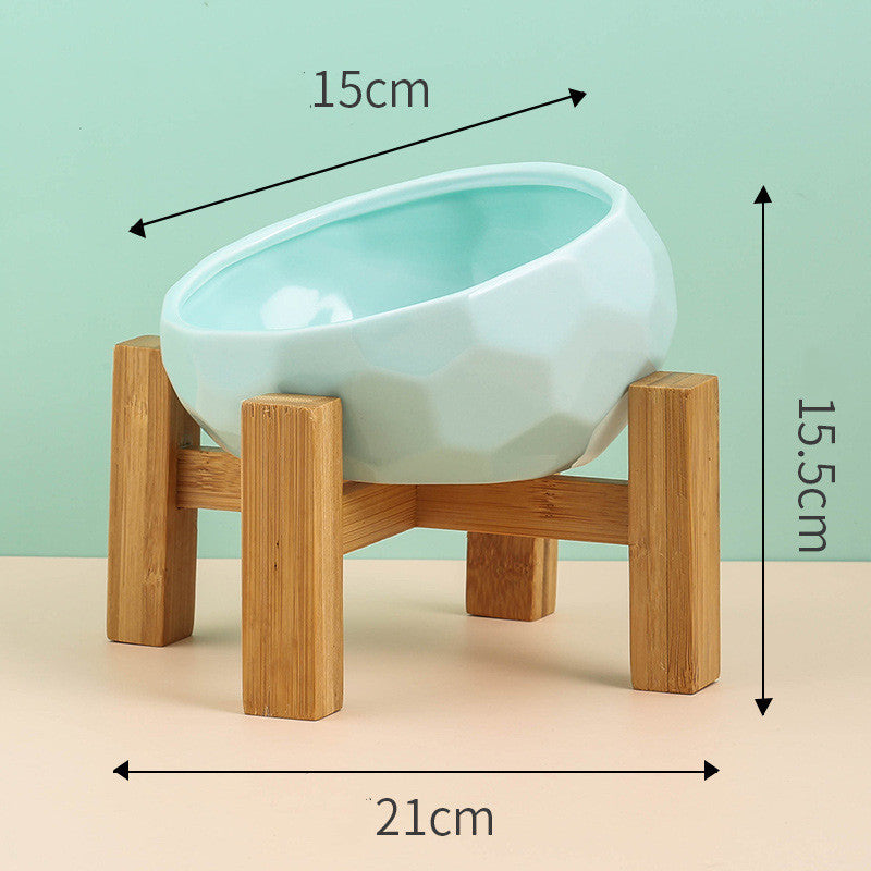 Cat And Dog Rice Bowl Water Bowl Teddy Large Capacity Oblique Mouth Rice Bowl