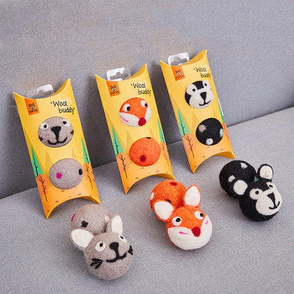 Colorful Felt Stretch Ball Cat Toy Ball Pet Toy With Small Bell Sound Play Cat Toys Creative Interactive Cat Dog Chew Toy