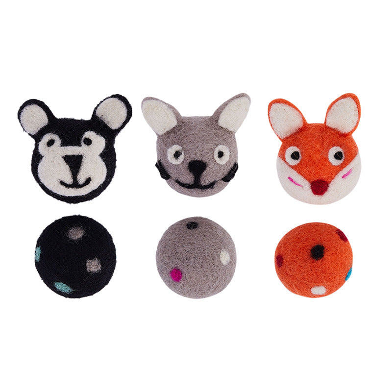 Colorful Felt Stretch Ball Cat Toy Ball Pet Toy With Small Bell Sound Play Cat Toys Creative Interactive Cat Dog Chew Toy