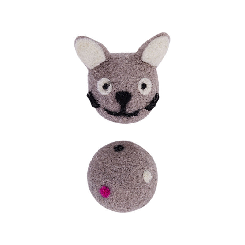 Colorful Felt Stretch Ball Cat Toy Ball Pet Toy With Small Bell Sound Play Cat Toys Creative Interactive Cat Dog Chew Toy