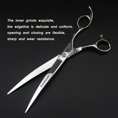 8.0 Inch Silver Freelander Paint Shaped 5 Scissors Pet Grooming Dense Teeth Scissors Set