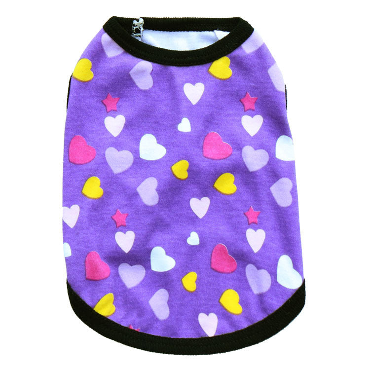 All Printed Love Cotton Jersey Pet Vest Pet Clothing