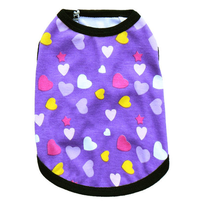 All Printed Love Cotton Jersey Pet Vest Pet Clothing