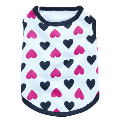 All Printed Love Cotton Jersey Pet Vest Pet Clothing