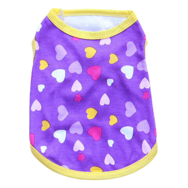 All Printed Love Cotton Jersey Pet Vest Pet Clothing