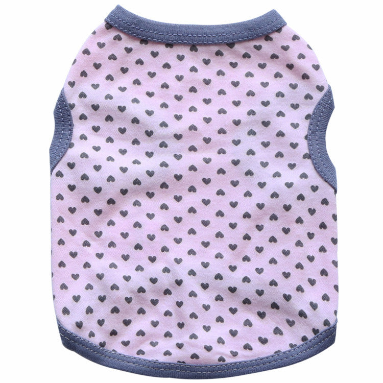 All Printed Love Cotton Jersey Pet Vest Pet Clothing