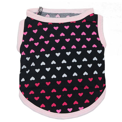 All Printed Love Cotton Jersey Pet Vest Pet Clothing