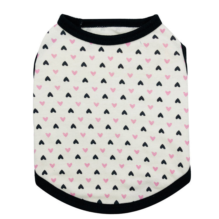 All Printed Love Cotton Jersey Pet Vest Pet Clothing