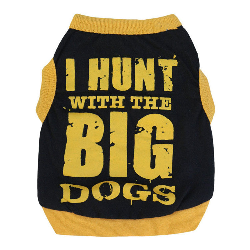 Pet Supplies Dog Clothes Cotton Black Printed BIG Pet Vest