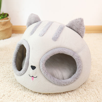 Winter Warm Pet dog Bed Kennel Cat House Sleeping Bag Cartoon Cat Puppy Cushion Cushion