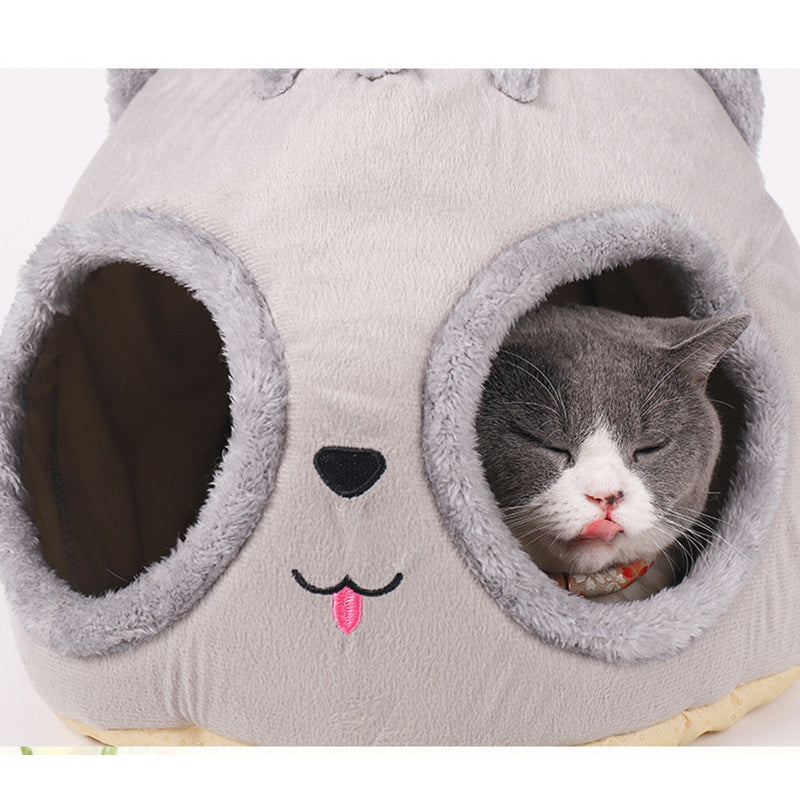 Winter Warm Pet dog Bed Kennel Cat House Sleeping Bag Cartoon Cat Puppy Cushion Cushion