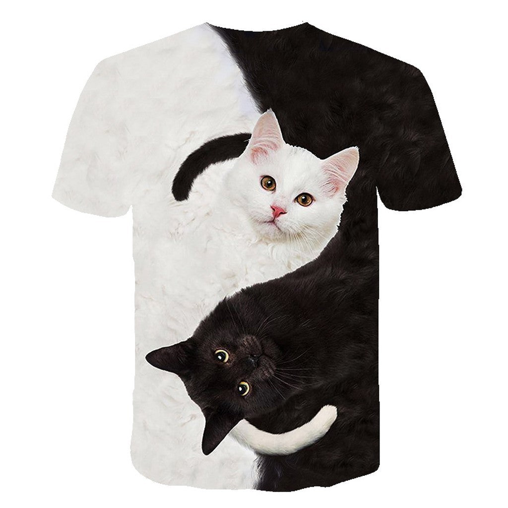 Summer New Black And White Cat Men&