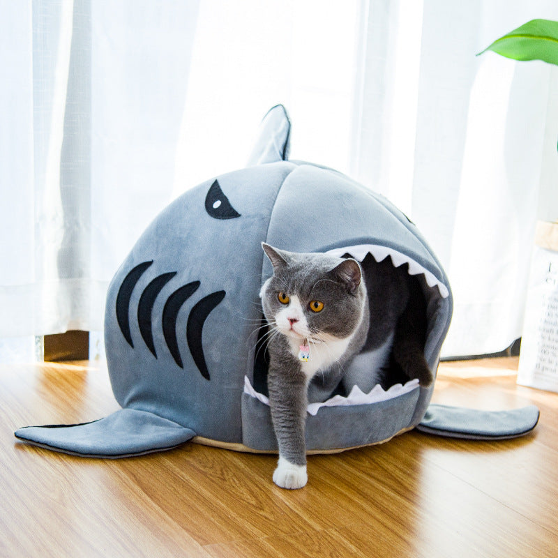 Creative Dual-Purpose Shark Pet Bed Small Dogs And Cats Warm Pet Bed