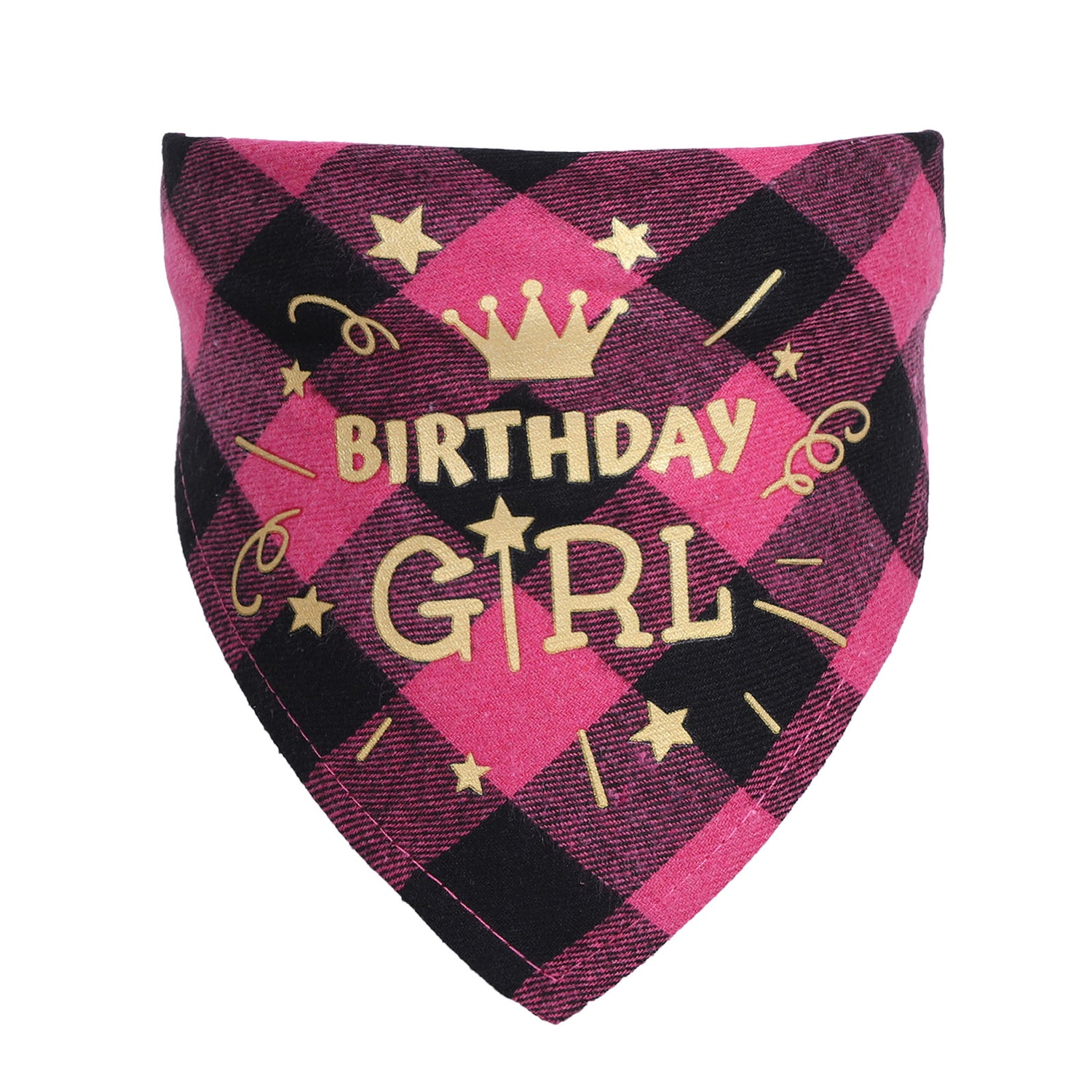 Cotton check cat dog scarf birthday party accessories